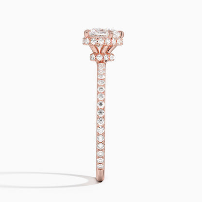 1,40 Karat Kalp Halo Tasarım Tektaş Laboratuvar Pırlanta Yüzük 18K - Luminara - Bold Diamonds