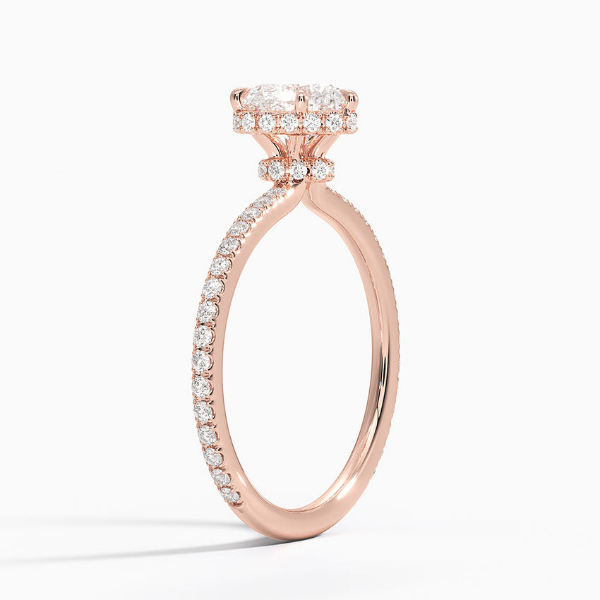 1,40 Karat Kalp Halo Tasarım Tektaş Laboratuvar Pırlanta Yüzük 18K - Luminara - Bold Diamonds