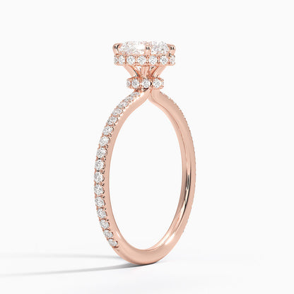 1,40 Karat Kalp Halo Tasarım Tektaş Laboratuvar Pırlanta Yüzük 18K - Luminara - Bold Diamonds