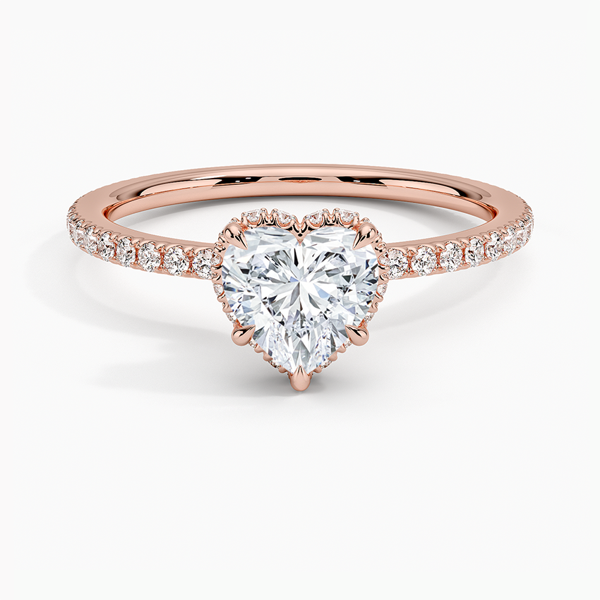 1,40 Karat Kalp Halo Tasarım Tektaş Laboratuvar Pırlanta Yüzük 18K - Luminara - Bold Diamonds
