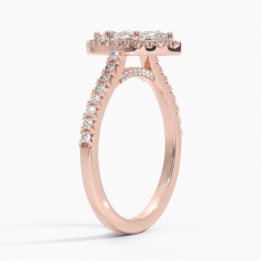 1.40 Karat Marquise Halo Tasarım Tektaş Laboratuvar Pırlanta Yüzük  18k -Astrala - Bold Diamonds