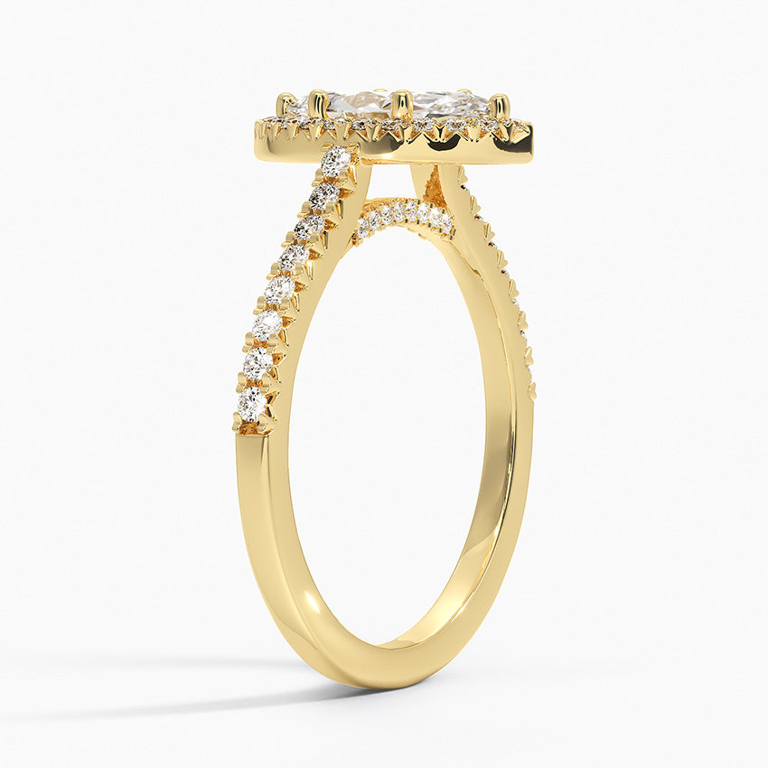 1.40 Karat Marquise Halo Tasarım Tektaş Laboratuvar Pırlanta Yüzük  18k -Astrala - Bold Diamonds