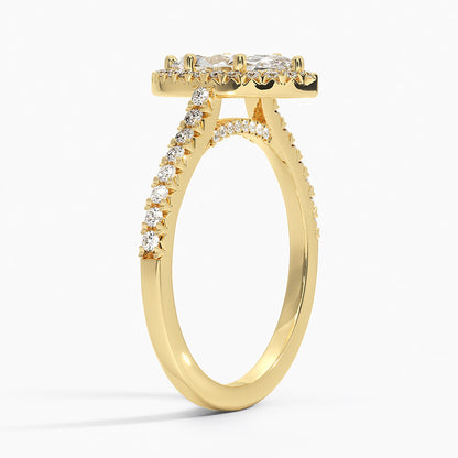 1.40 Karat Marquise Halo Tasarım Tektaş Laboratuvar Pırlanta Yüzük  18k -Astrala - Bold Diamonds