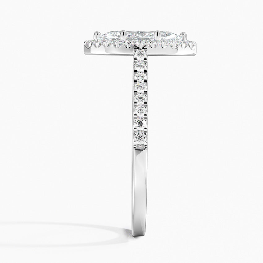 1.40 Karat Marquise Halo Tasarım Tektaş Laboratuvar Pırlanta Yüzük  18k -Astrala - Bold Diamonds