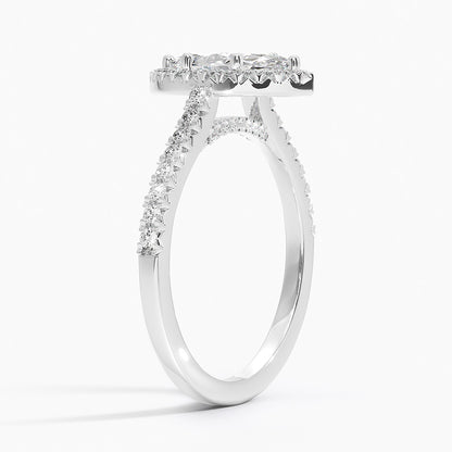 1.40 Karat Marquise Halo Tasarım Tektaş Laboratuvar Pırlanta Yüzük  18k -Astrala - Bold Diamonds