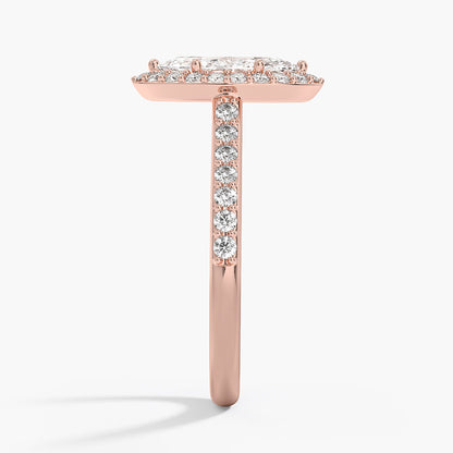 1,40 Karat Marquise Halo Tasarım Tektaş Laboratuvar Pırlanta Yüzük 18K -Bellora - Bold Diamonds