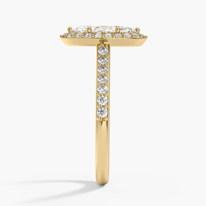1,40 Karat Marquise Halo Tasarım Tektaş Laboratuvar Pırlanta Yüzük 18K -Bellora - Bold Diamonds