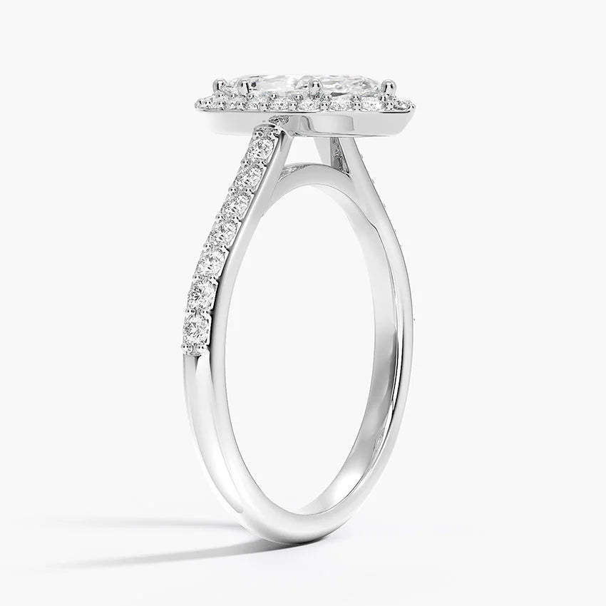 1,40 Karat Marquise Halo Tasarım Tektaş Laboratuvar Pırlanta Yüzük 18K -Bellora - Bold Diamonds