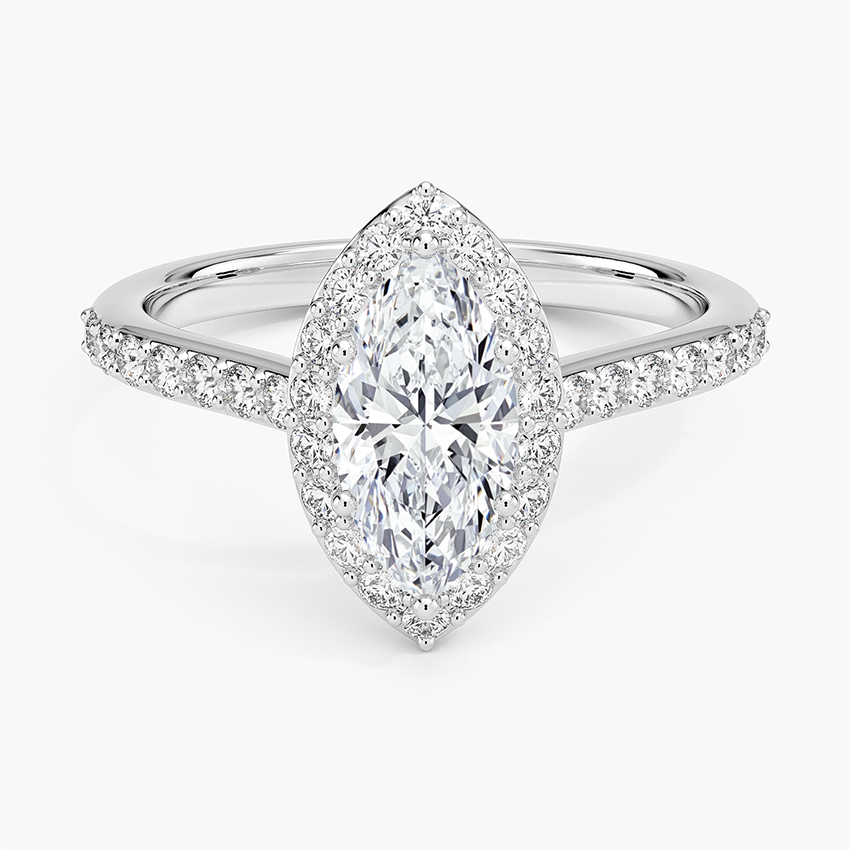 1,40 Karat Marquise Halo Tasarım Tektaş Laboratuvar Pırlanta Yüzük 18K -Bellora - Bold Diamonds