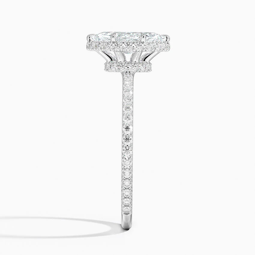 1,40 Karat Marquise Halo Tasarım Tektaş Laboratuvar Pırlanta Yüzük 18K - Luminara - Bold Diamonds