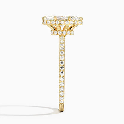 1,40 Karat Marquise Halo Tasarım Tektaş Laboratuvar Pırlanta Yüzük 18K - Luminara - Bold Diamonds