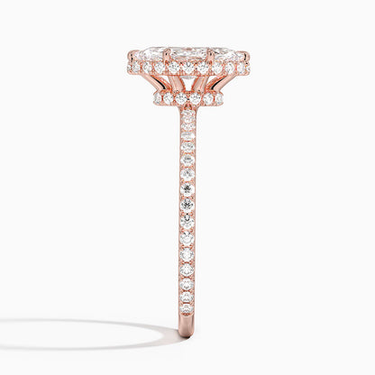 1,40 Karat Marquise Halo Tasarım Tektaş Laboratuvar Pırlanta Yüzük 18K - Luminara - Bold Diamonds