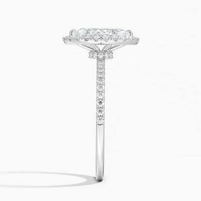 1.40 Karat Marquise Halo Tasarım Tektaş Laboratuvar Pırlanta Yüzük  18k -Luxora - Bold Diamonds