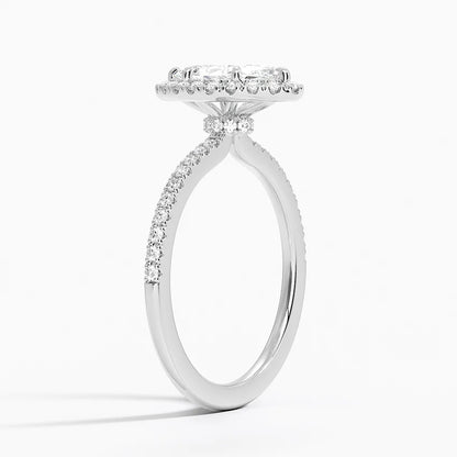 1.40 Karat Marquise Halo Tasarım Tektaş Laboratuvar Pırlanta Yüzük  18k -Luxora - Bold Diamonds