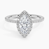 1.40 Karat Marquise Halo Tasarım Tektaş Laboratuvar Pırlanta Yüzük  18k -Luxora - Bold Diamonds