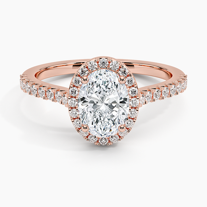 1.40 Karat Oval Halo Tasarım Tektaş Laboratuvar Pırlanta Yüzük  18k -Astrala - Bold Diamonds