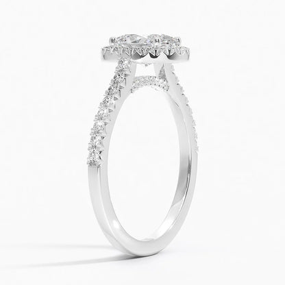 1.40 Karat Oval Halo Tasarım Tektaş Laboratuvar Pırlanta Yüzük  18k -Astrala - Bold Diamonds