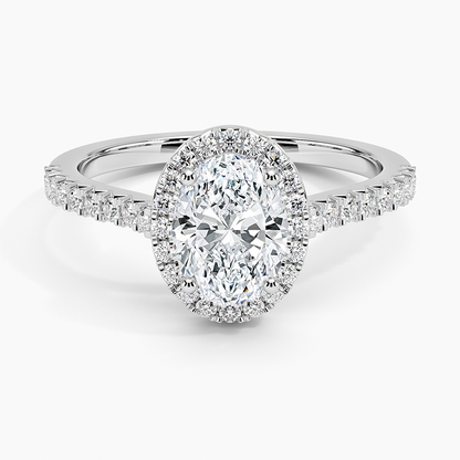 1.40 Karat Oval Halo Tasarım Tektaş Laboratuvar Pırlanta Yüzük  18k -Astrala - Bold Diamonds