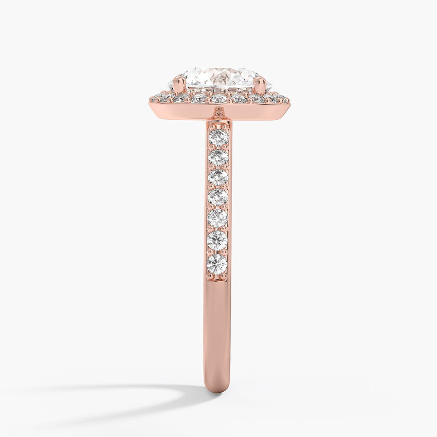 1,40 Karat Oval Halo Tasarım Tektaş Laboratuvar Pırlanta Yüzük 18K -Bellora - Bold Diamonds