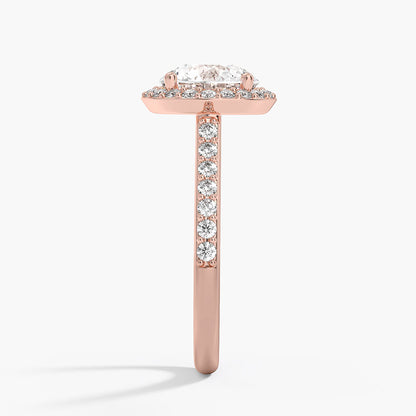 1,40 Karat Oval Halo Tasarım Tektaş Laboratuvar Pırlanta Yüzük 18K -Bellora - Bold Diamonds