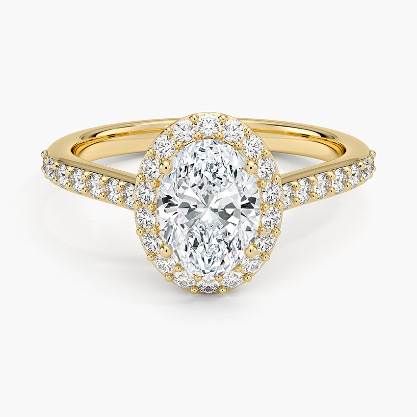 1,40 Karat Oval Halo Tasarım Tektaş Laboratuvar Pırlanta Yüzük 18K -Bellora - Bold Diamonds