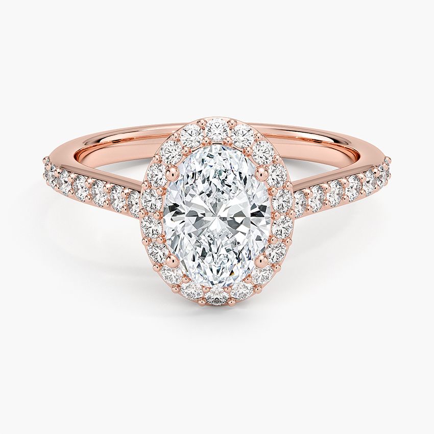 1,40 Karat Oval Halo Tasarım Tektaş Laboratuvar Pırlanta Yüzük 18K -Bellora - Bold Diamonds