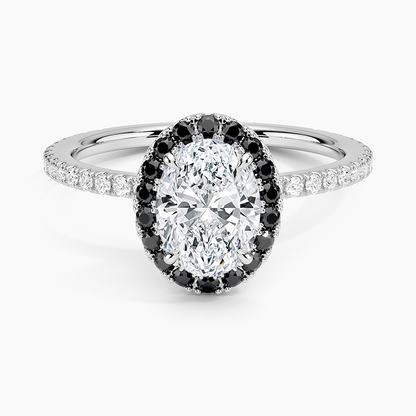 1.40 Karat Oval Halo Tasarım Tektaş Laboratuvar Pırlanta Yüzük  18k -Halora - Bold Diamonds