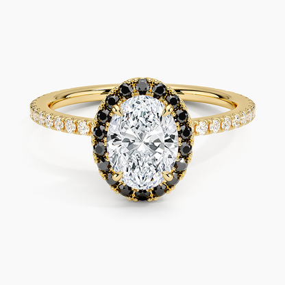 1.40 Karat Oval Halo Tasarım Tektaş Laboratuvar Pırlanta Yüzük  18k -Halora - Bold Diamonds