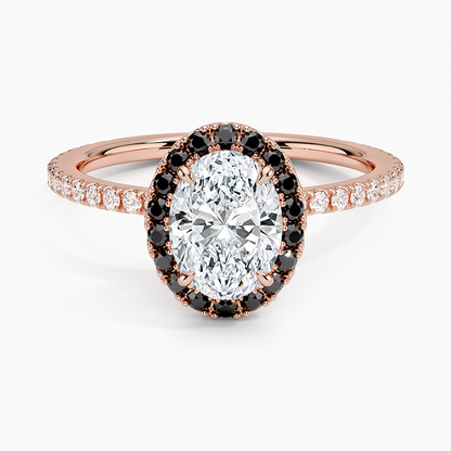 1.40 Karat Oval Halo Tasarım Tektaş Laboratuvar Pırlanta Yüzük  18k -Halora - Bold Diamonds