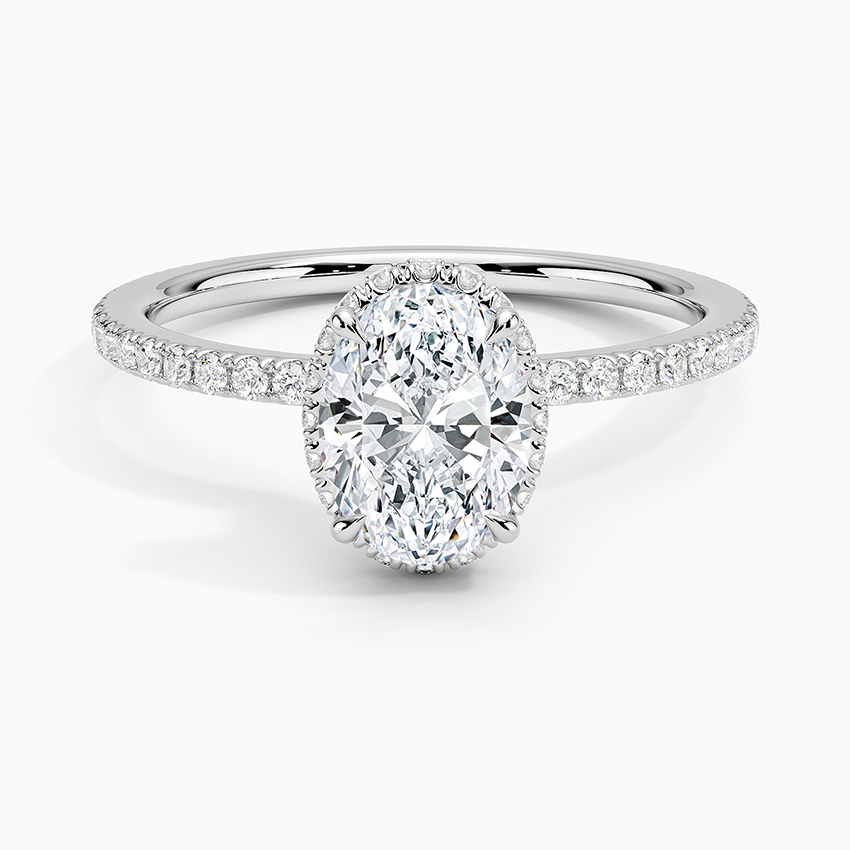 1,40 Karat Oval Halo Tasarım Tektaş Laboratuvar Pırlanta Yüzük 18K - Luminara - Bold Diamonds