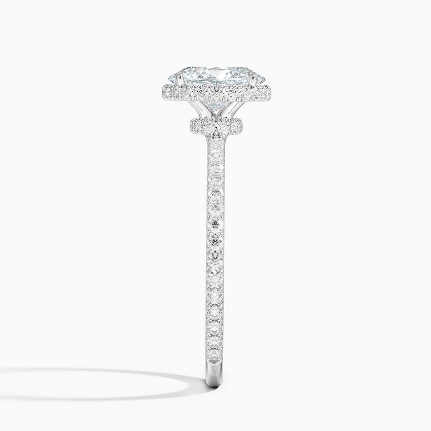 1,40 Karat Oval Halo Tasarım Tektaş Laboratuvar Pırlanta Yüzük 18K - Luminara - Bold Diamonds