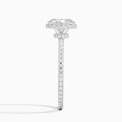 1,40 Karat Oval Halo Tasarım Tektaş Laboratuvar Pırlanta Yüzük 18K - Luminara - Bold Diamonds
