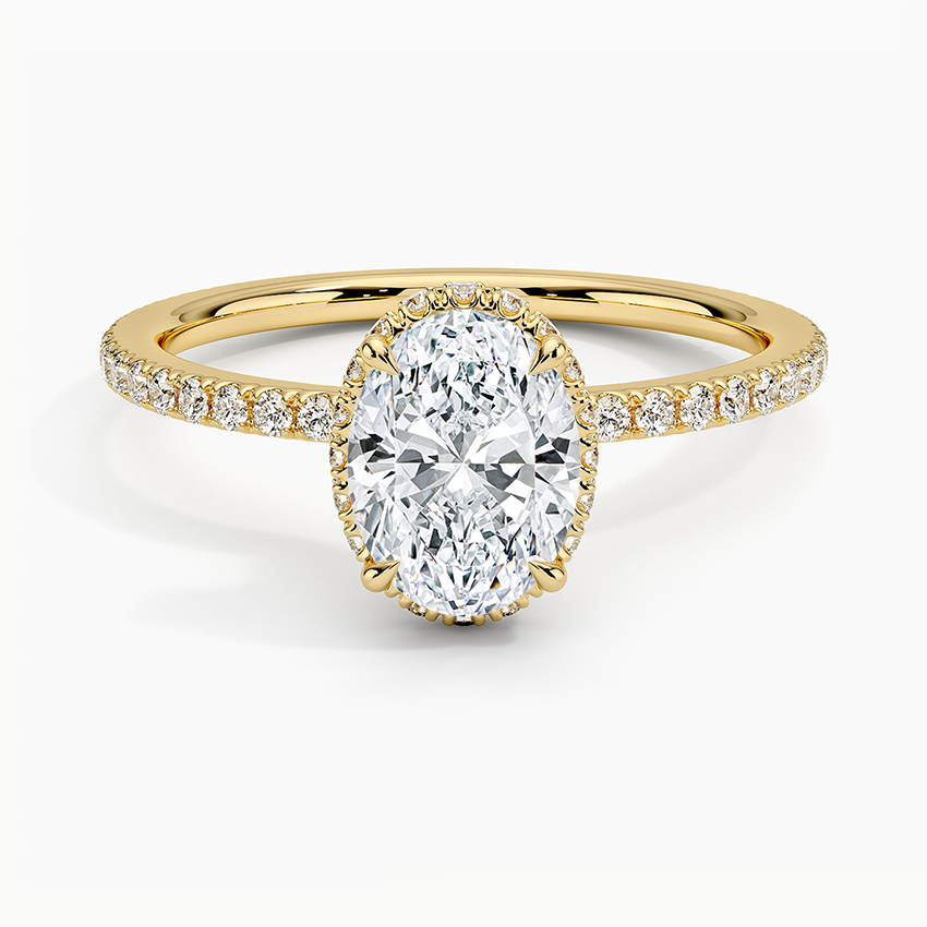 1,40 Karat Oval Halo Tasarım Tektaş Laboratuvar Pırlanta Yüzük 18K - Luminara - Bold Diamonds