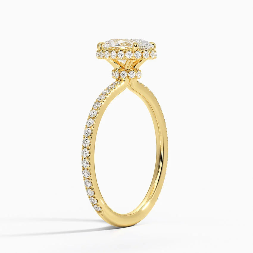 1,40 Karat Oval Halo Tasarım Tektaş Laboratuvar Pırlanta Yüzük 18K - Luminara - Bold Diamonds