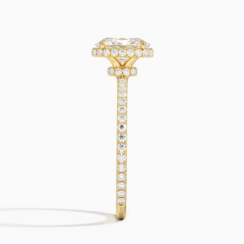 1,40 Karat Oval Halo Tasarım Tektaş Laboratuvar Pırlanta Yüzük 18K - Luminara - Bold Diamonds