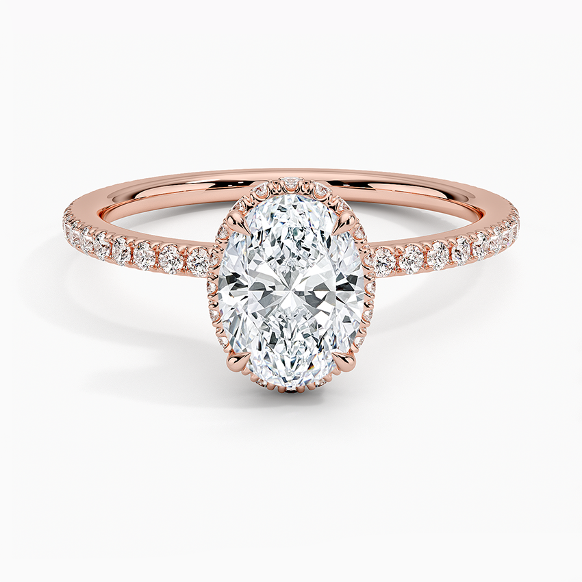 1,40 Karat Oval Halo Tasarım Tektaş Laboratuvar Pırlanta Yüzük 18K - Luminara - Bold Diamonds