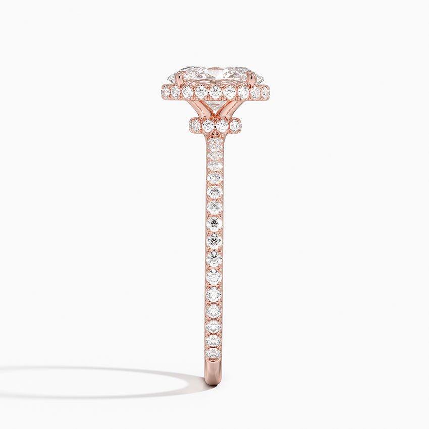 1,40 Karat Oval Halo Tasarım Tektaş Laboratuvar Pırlanta Yüzük 18K - Luminara - Bold Diamonds
