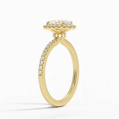 1.40 Karat Oval Halo Tasarım Tektaş Laboratuvar Pırlanta Yüzük  18k -Luxora - Bold Diamonds