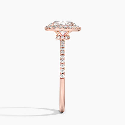1.40 Karat Oval Halo Tasarım Tektaş Laboratuvar Pırlanta Yüzük  18k -Luxora - Bold Diamonds