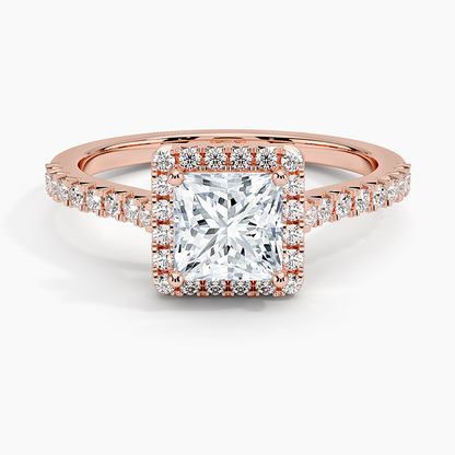 1.40 Karat Prenses Halo Tasarım Tektaş Laboratuvar Pırlanta Yüzük  18k -Astrala - Bold Diamonds