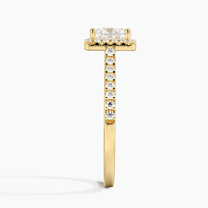 1.40 Karat Prenses Halo Tasarım Tektaş Laboratuvar Pırlanta Yüzük  18k -Astrala - Bold Diamonds