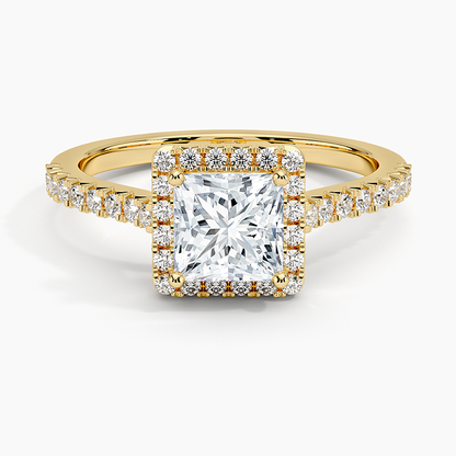 1.40 Karat Prenses Halo Tasarım Tektaş Laboratuvar Pırlanta Yüzük  18k -Astrala - Bold Diamonds