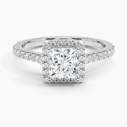 1.40 Karat Prenses Halo Tasarım Tektaş Laboratuvar Pırlanta Yüzük  18k -Astrala - Bold Diamonds