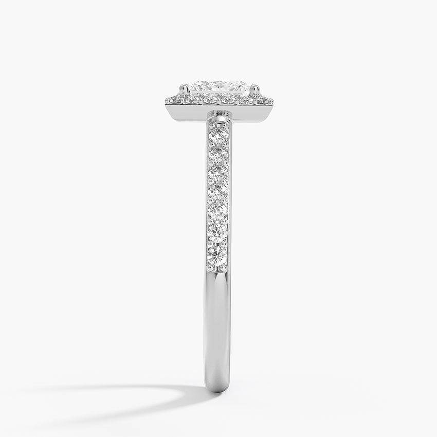 1,40 Karat Prenses  Halo Tasarım Tektaş Laboratuvar Pırlanta Yüzük 18K  -Bellora - Bold Diamonds
