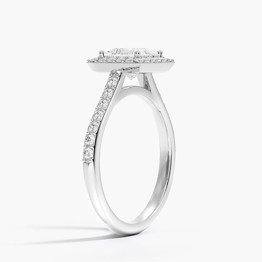 1,40 Karat Prenses  Halo Tasarım Tektaş Laboratuvar Pırlanta Yüzük 18K  -Bellora - Bold Diamonds
