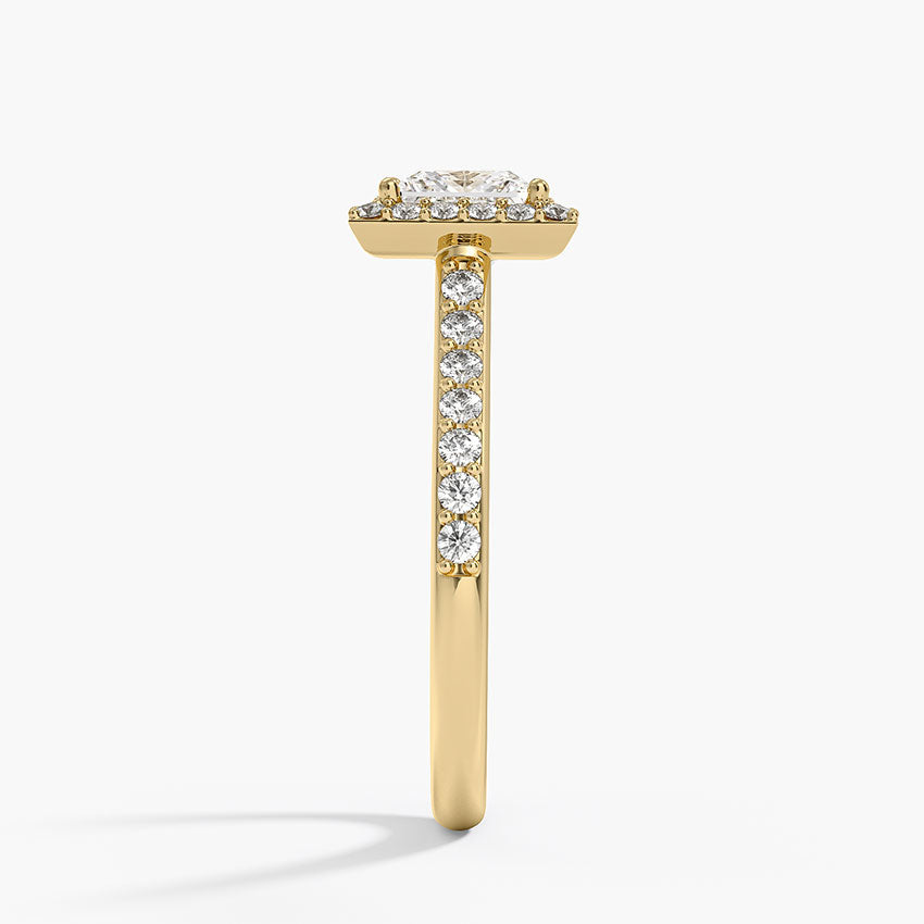 1,40 Karat Prenses  Halo Tasarım Tektaş Laboratuvar Pırlanta Yüzük 18K  -Bellora - Bold Diamonds