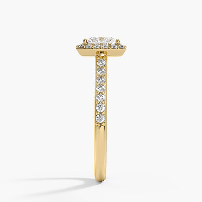 1,40 Karat Prenses  Halo Tasarım Tektaş Laboratuvar Pırlanta Yüzük 18K  -Bellora - Bold Diamonds