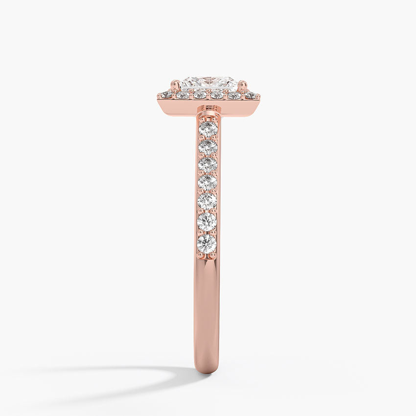 1,40 Karat Prenses  Halo Tasarım Tektaş Laboratuvar Pırlanta Yüzük 18K  -Bellora - Bold Diamonds