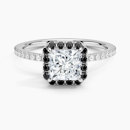 1.40 Karat Prenses Halo Tasarım Tektaş Laboratuvar Pırlanta Yüzük 18k  -Halora - Bold Diamonds