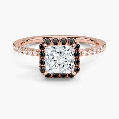 1.40 Karat Prenses Halo Tasarım Tektaş Laboratuvar Pırlanta Yüzük 18k  -Halora - Bold Diamonds